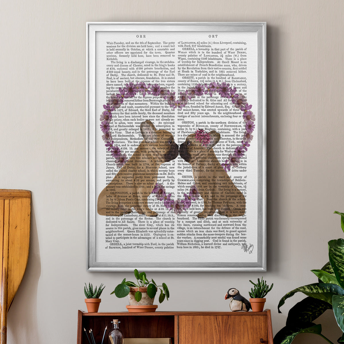 French Kiss and Flower Heart Premium Framed Print - Ready to Hang