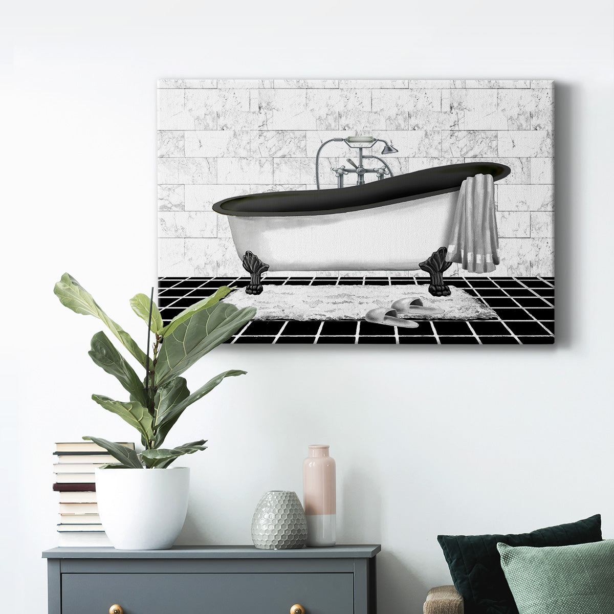 Modern Bath II Premium Gallery Wrapped Canvas - Ready to Hang