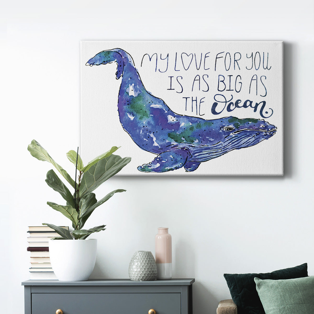 Whale Love II Premium Gallery Wrapped Canvas - Ready to Hang