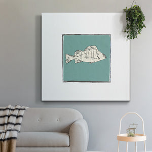 Block Print Fish III-Premium Gallery Wrapped Canvas - Ready to Hang