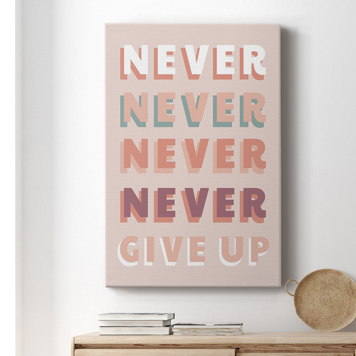 Never Give Up Premium Gallery Wrapped Canvas - Ready to Hang