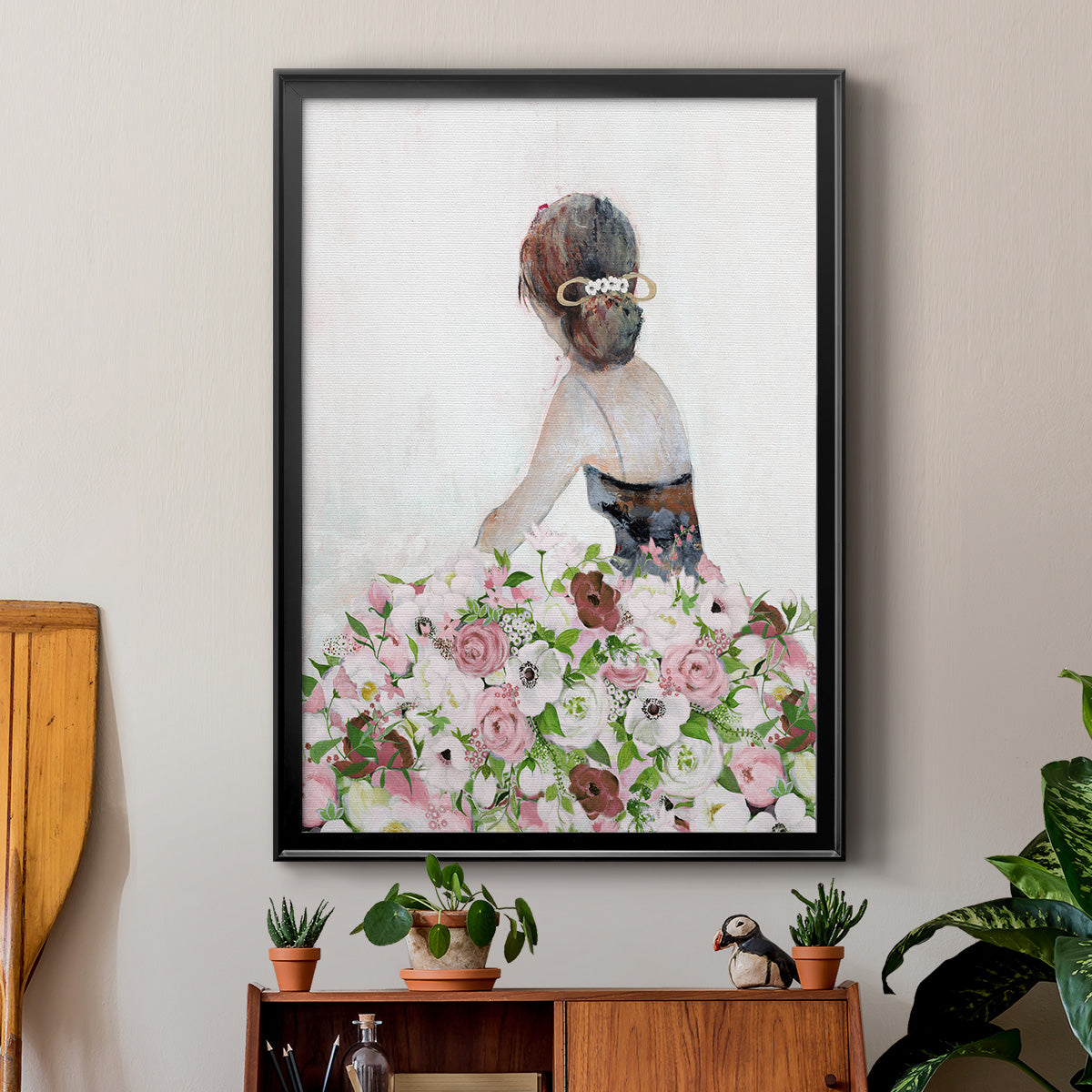 Beautiful Floral Contemplation II Premium Framed Print - Ready to Hang