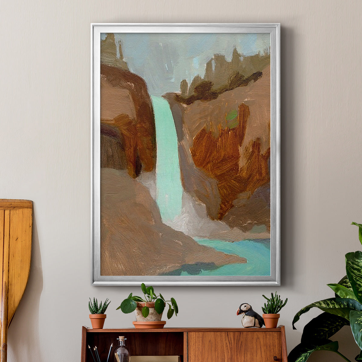 Turquoise Falls I Premium Framed Print - Ready to Hang