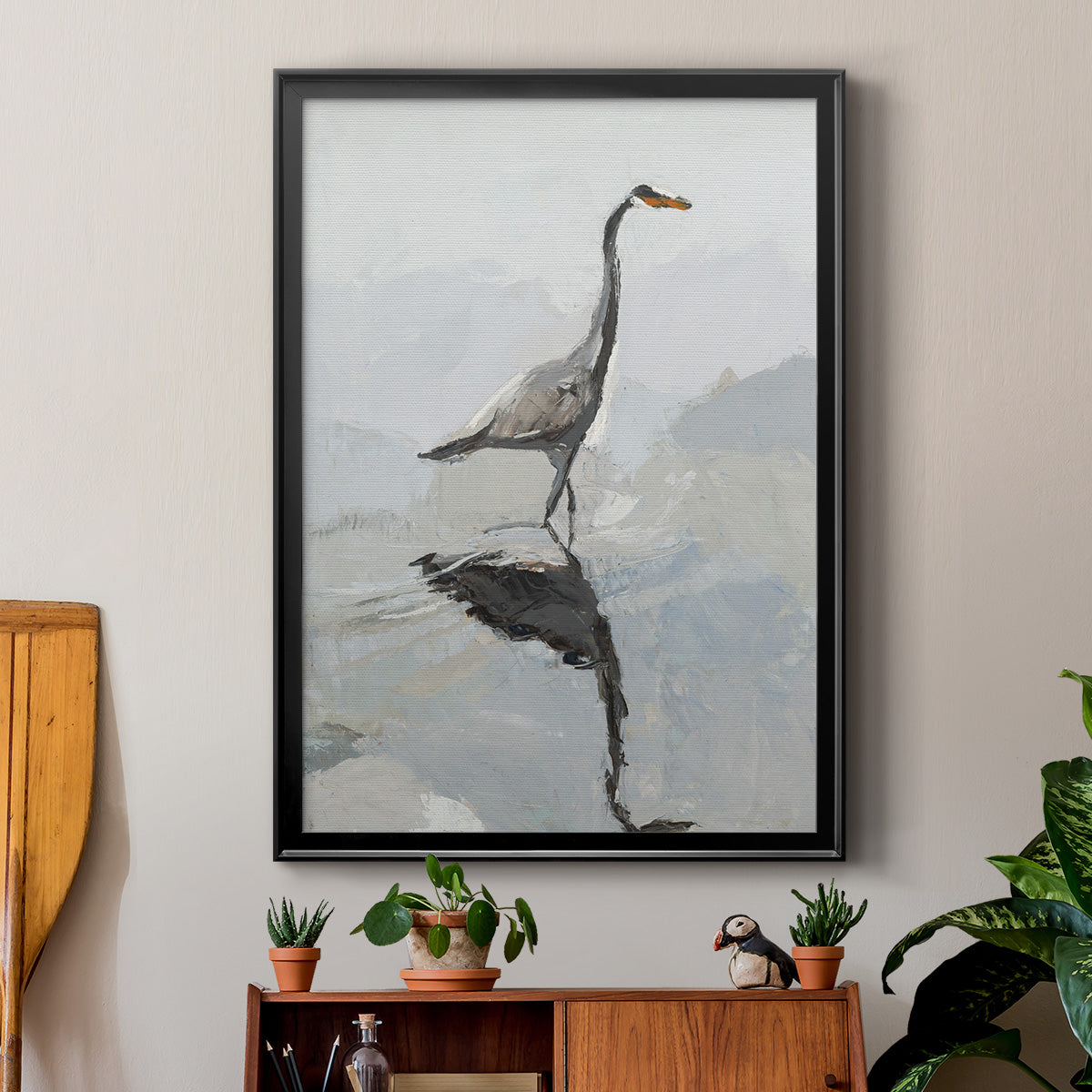 Heron Premium Framed Print - Ready to Hang