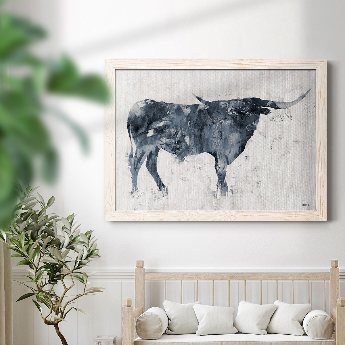 Long Horn-Premium Framed Canvas - Ready to Hang