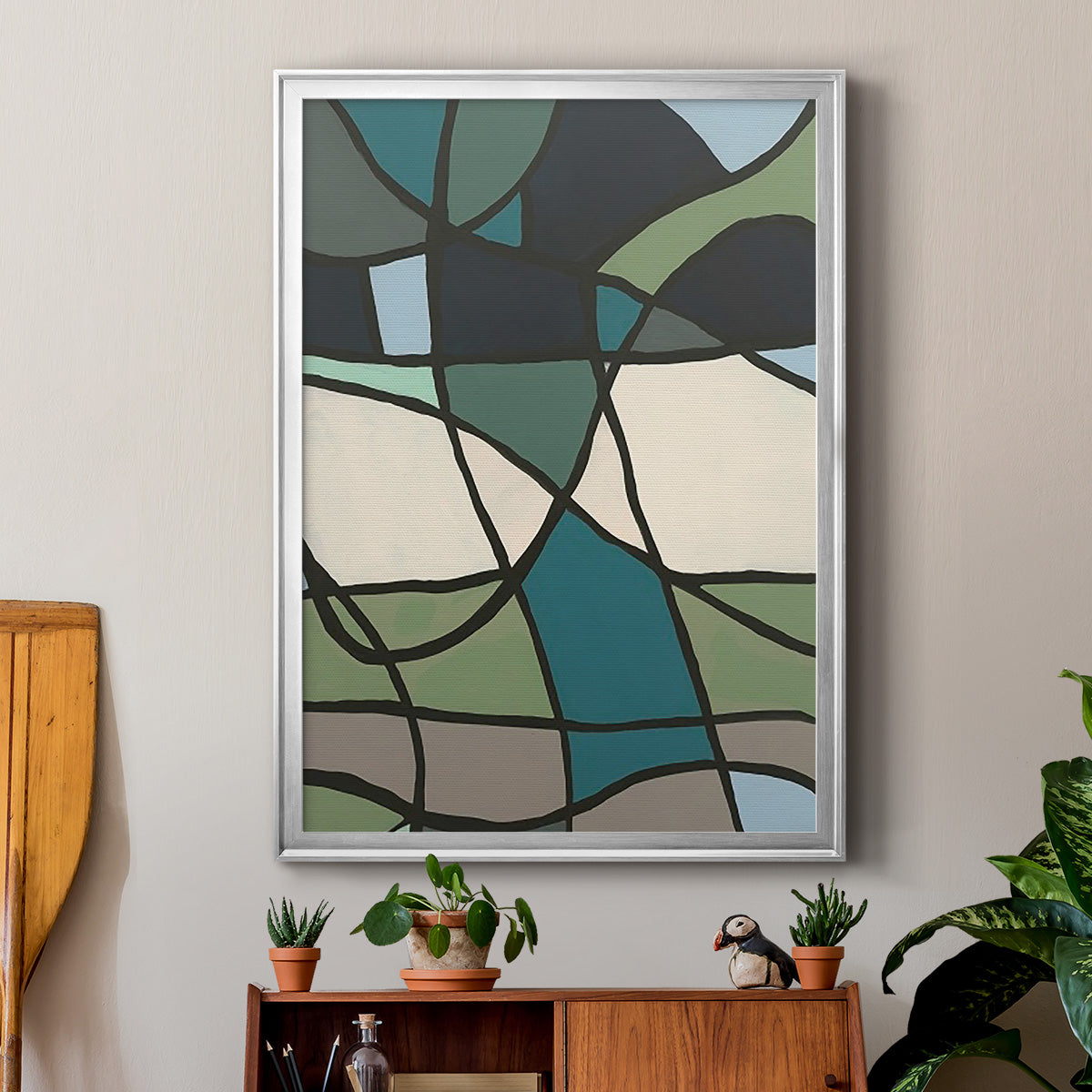 Multicolor Stained Glass I Premium Framed Print - Ready to Hang