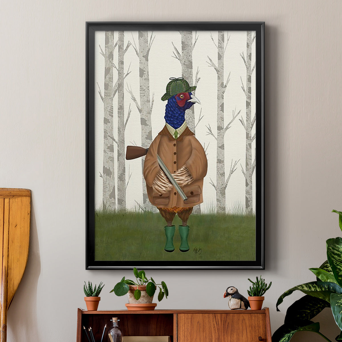 Pheasant Shooting Party 3 Premium Framed Print - Ready to Hang