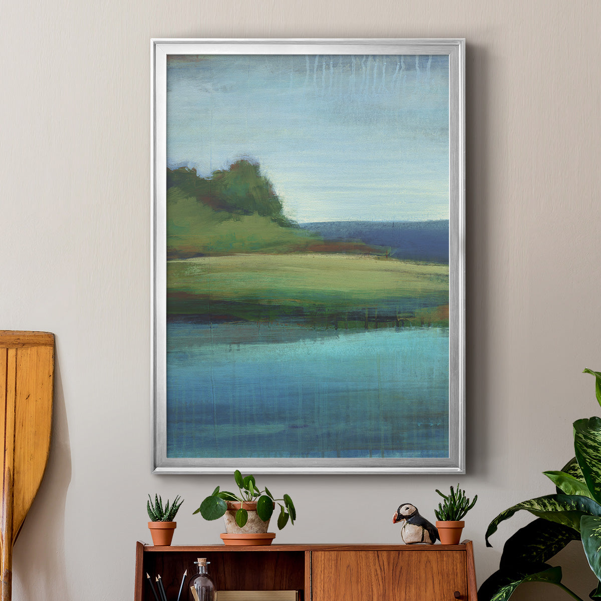 Silent Lakeside I Premium Framed Print - Ready to Hang