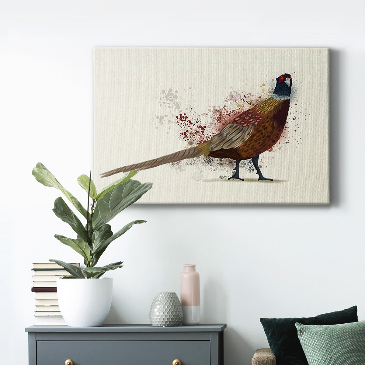 Pheasant Splash 2 Premium Gallery Wrapped Canvas - Ready to Hang