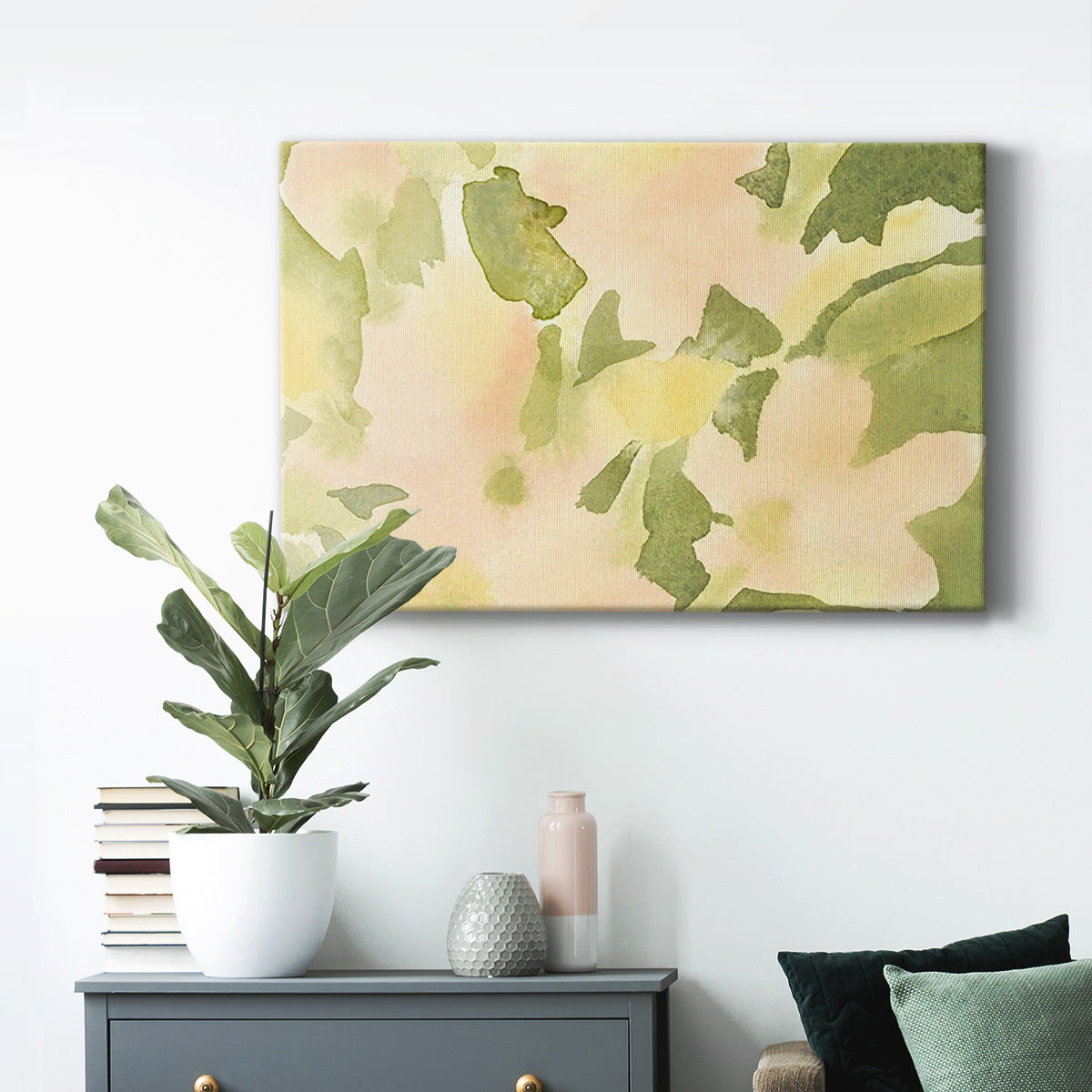 Verdant Floral Abstract I Premium Gallery Wrapped Canvas - Ready to Hang