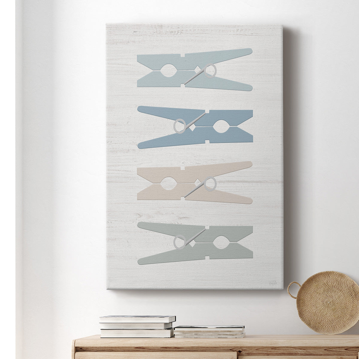 Laundry Pins Premium Gallery Wrapped Canvas - Ready to Hang