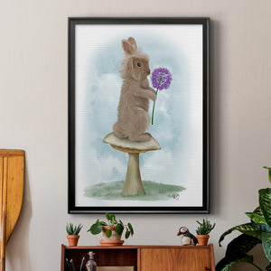 Rabbit and Agapanthus Premium Framed Print - Ready to Hang