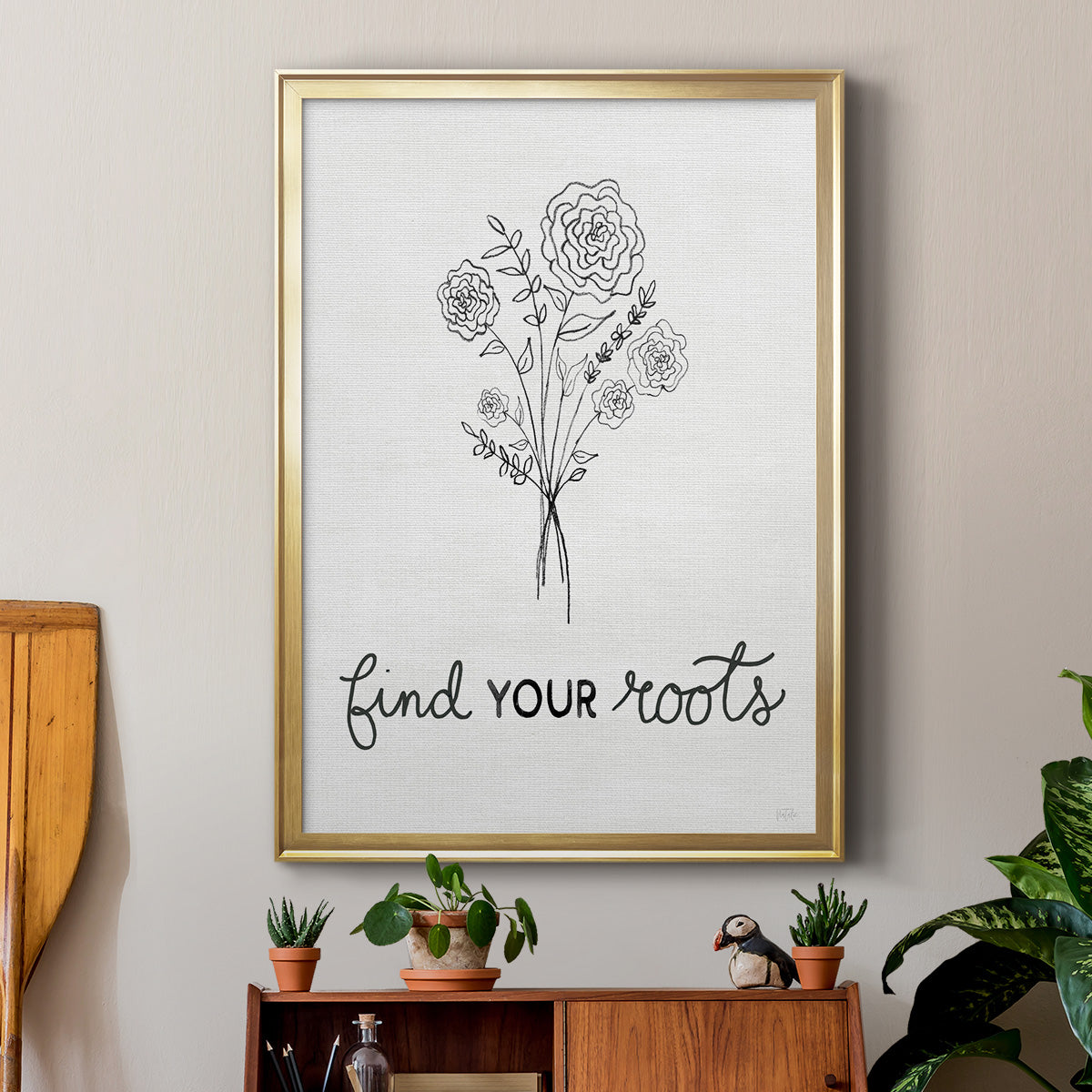 Find Your Roots Sketch Premium Framed Print - Ready to Hang