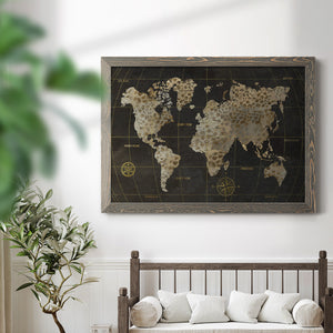Safari World Map-Premium Framed Canvas - Ready to Hang
