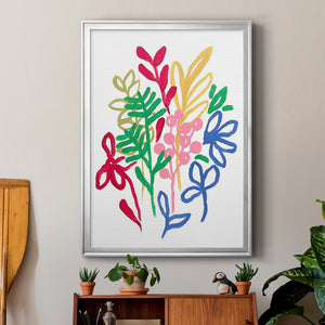 Bold Brushstroke Blooms II Premium Framed Print - Ready to Hang