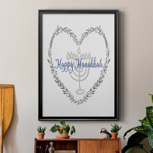 Hanukkah Heart Premium Framed Print - Ready to Hang