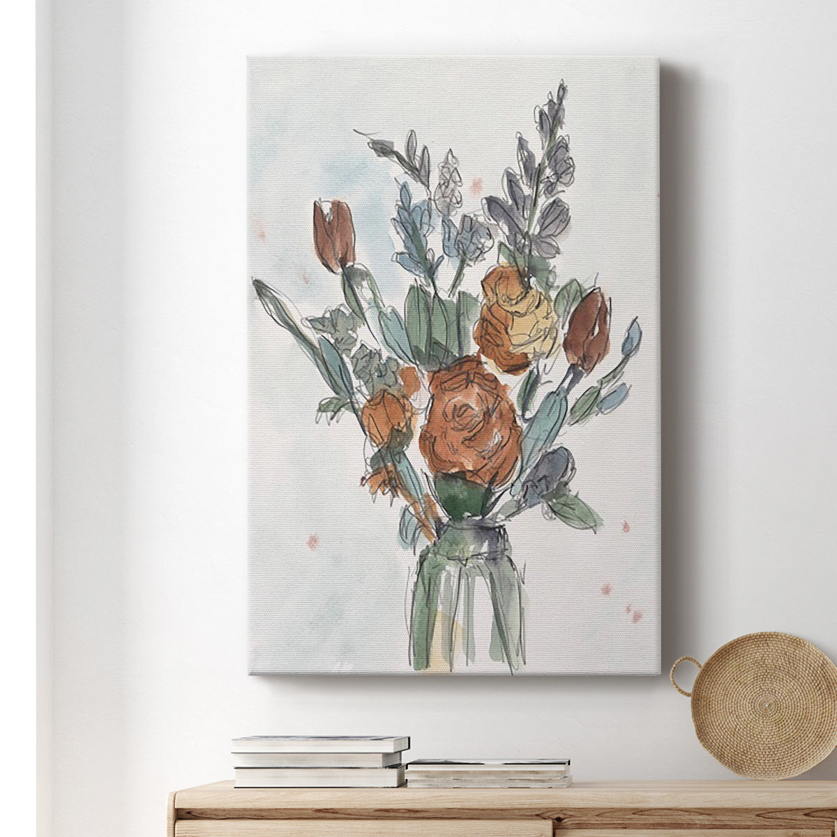 Watercolor Floral Arrangement II Premium Gallery Wrapped Canvas - Ready to Hang