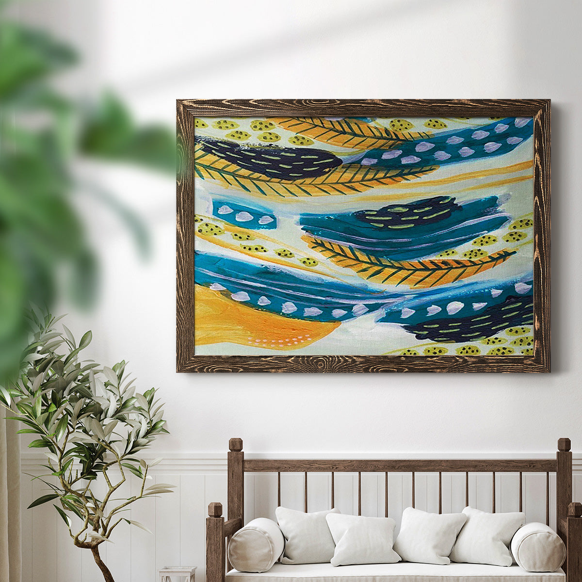 Feathery I-Premium Framed Canvas - Ready to Hang