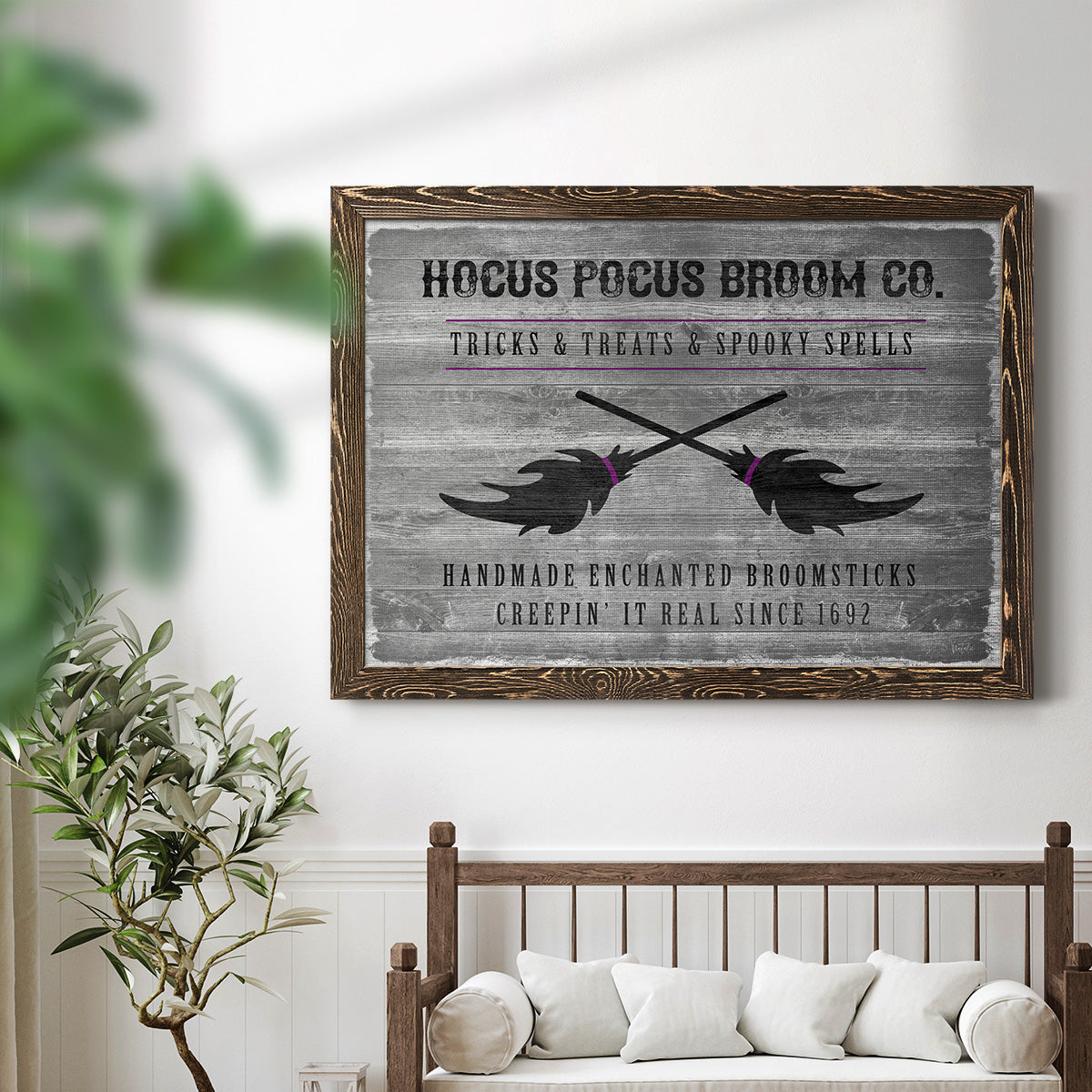 Hocus Pocus Broom Co.-Premium Framed Canvas - Ready to Hang