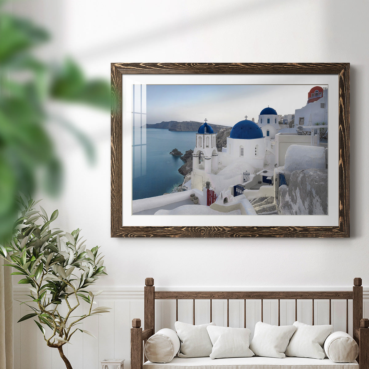 Santorini Sunrise-Premium Framed Print - Ready to Hang