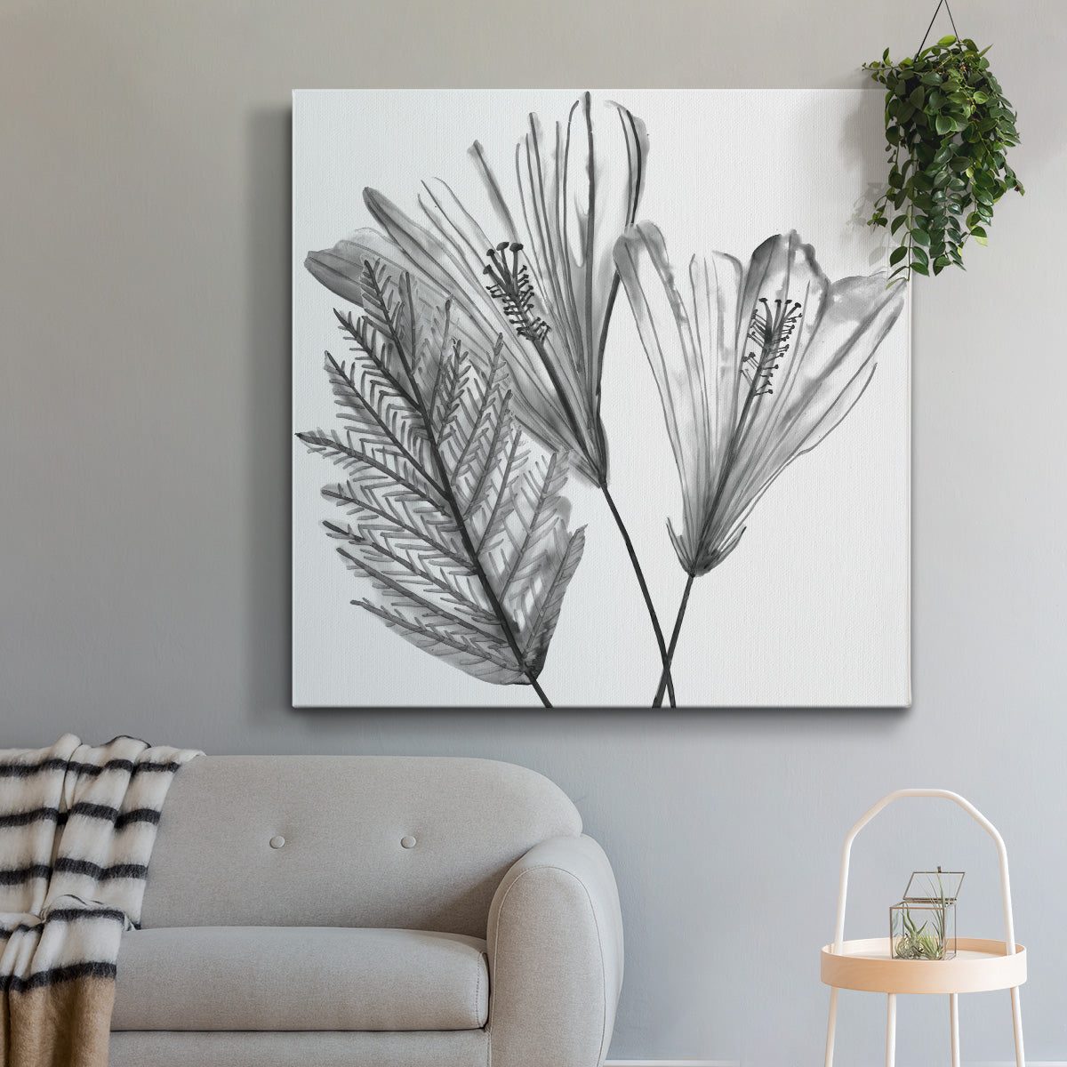 Floral Silhouette II-Premium Gallery Wrapped Canvas - Ready to Hang