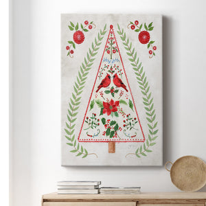 Christmas Folk Tree Premium Gallery Wrapped Canvas - Ready to Hang
