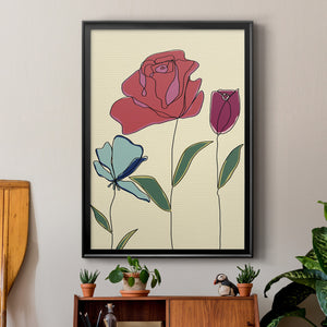 Colored Floral I Premium Framed Print - Ready to Hang