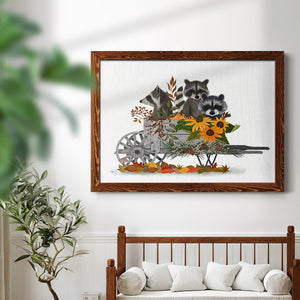 Raccoon Wheelbarrow-Premium Framed Canvas - Ready to Hang