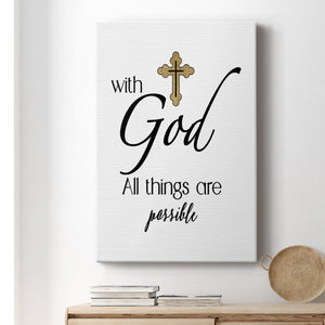 All Things Possible Gold Premium Gallery Wrapped Canvas - Ready to Hang