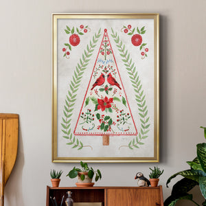 Christmas Folk Tree Premium Framed Print - Ready to Hang