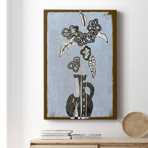 Graphic Flowers in Vase I Premium Gallery Wrapped Canvas - Ready to Hang