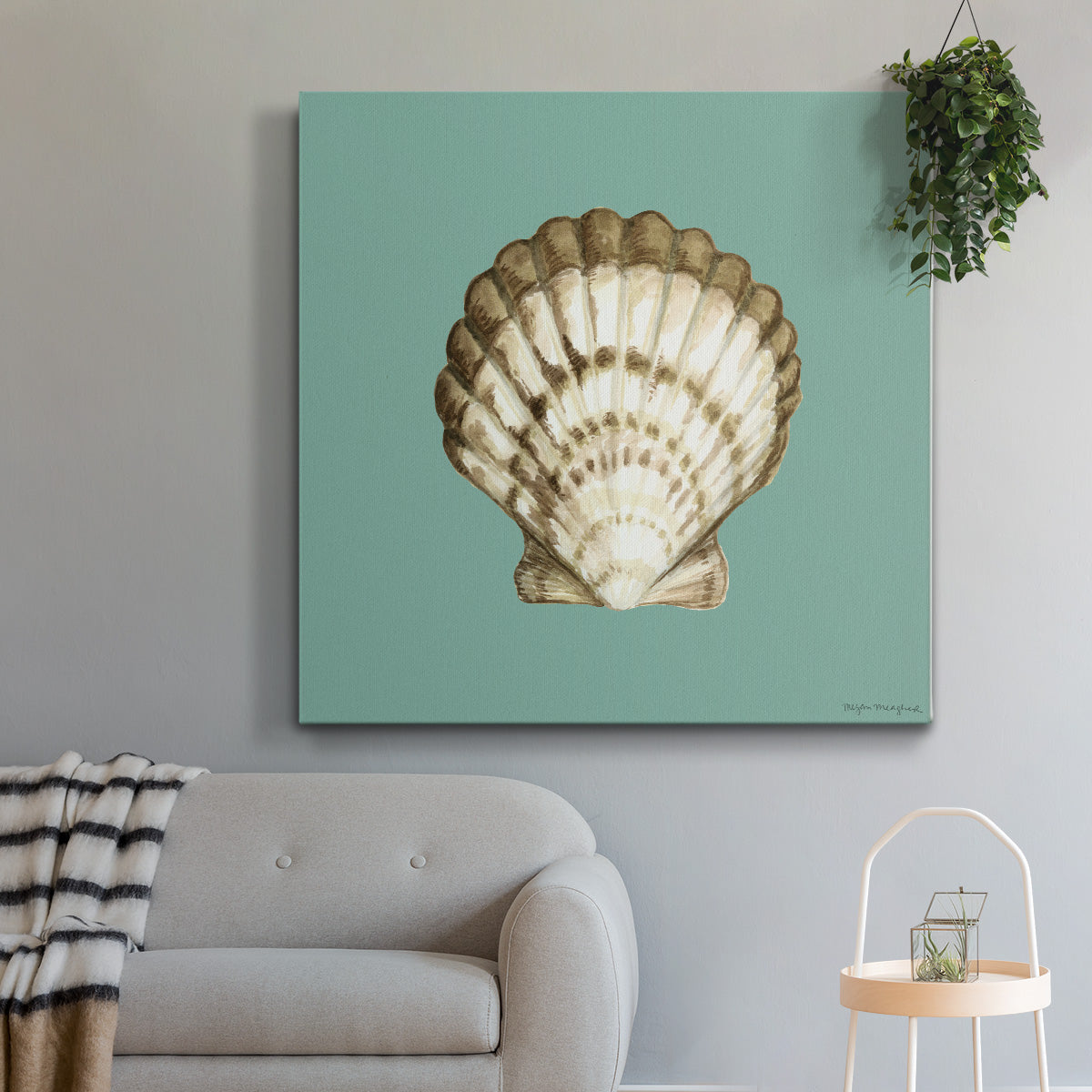Shell on Aqua III-Premium Gallery Wrapped Canvas - Ready to Hang