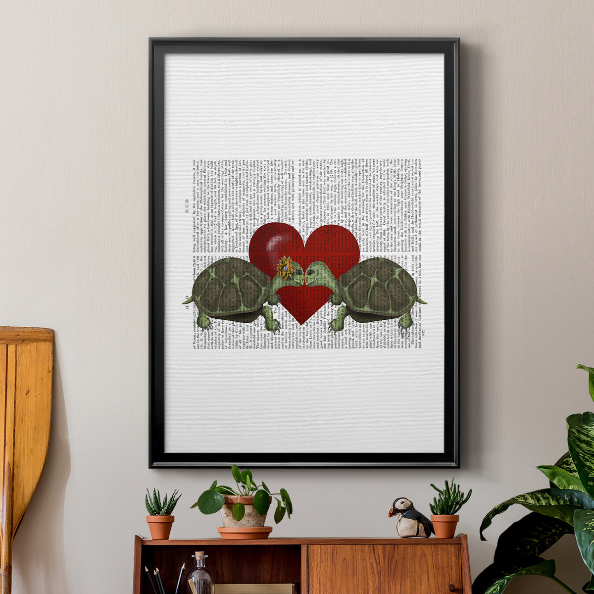 Turtle Kiss Premium Framed Print - Ready to Hang