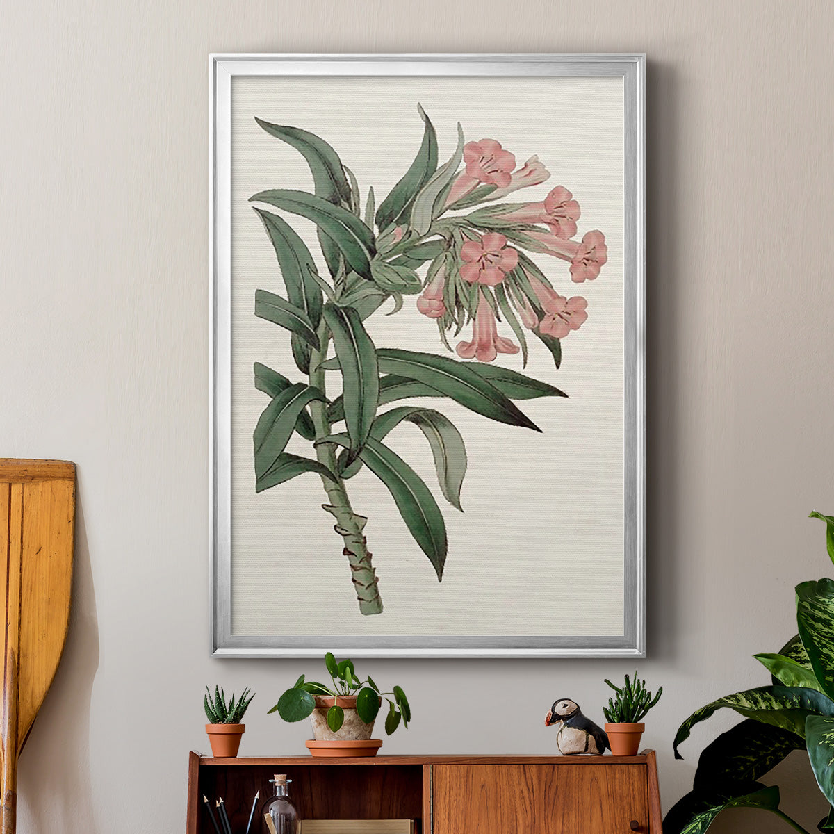 Pink Floral Mix VI Premium Framed Print - Ready to Hang