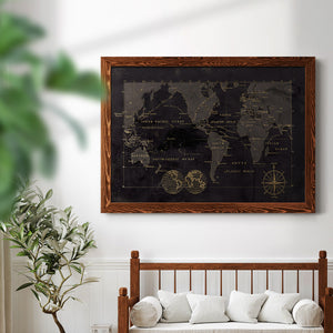 Black Gold Map-Premium Framed Canvas - Ready to Hang