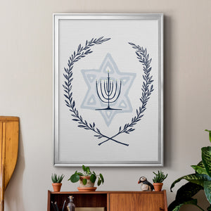 Happy Hanukkah I Premium Framed Print - Ready to Hang