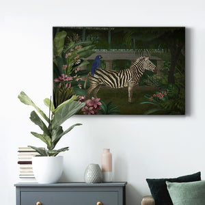 Zebra In Conservatory Premium Gallery Wrapped Canvas - Ready to Hang