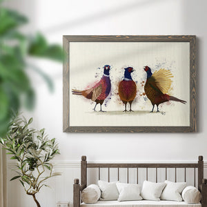 Pheasant Trio-Premium Framed Canvas - Ready to Hang