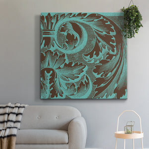 Azure Acanthus II-Premium Gallery Wrapped Canvas - Ready to Hang