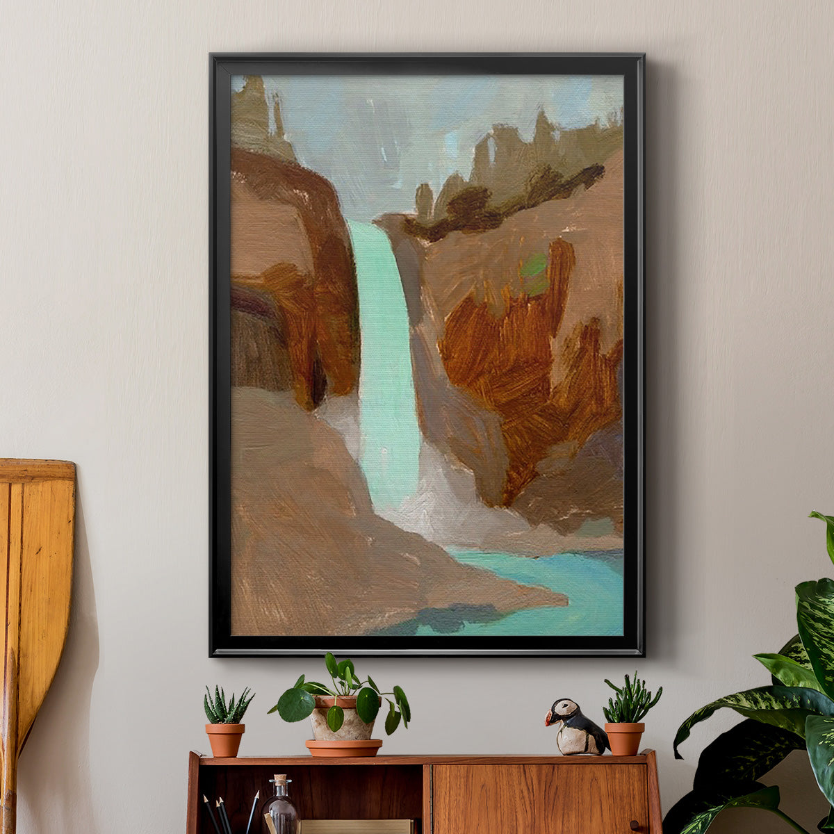 Turquoise Falls I Premium Framed Print - Ready to Hang