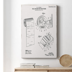 Toilet Paper Patent III Premium Gallery Wrapped Canvas - Ready to Hang