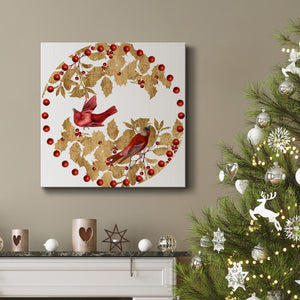 Red Bird Christmas Collection C-Premium Gallery Wrapped Canvas - Ready to Hang