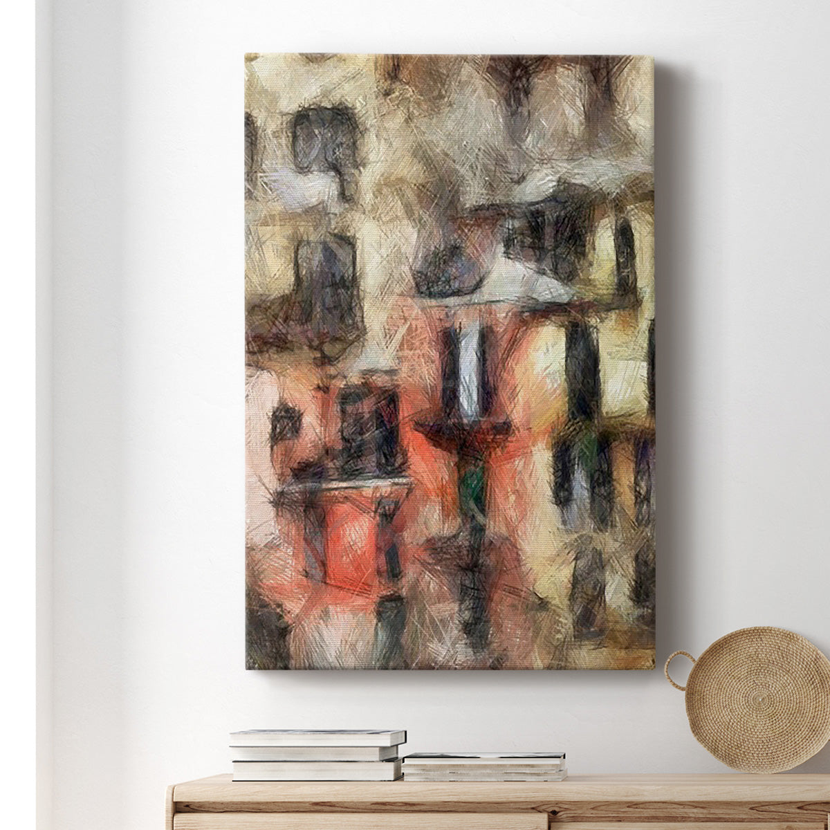 Stacked Houses I Premium Gallery Wrapped Canvas - Ready to Hang