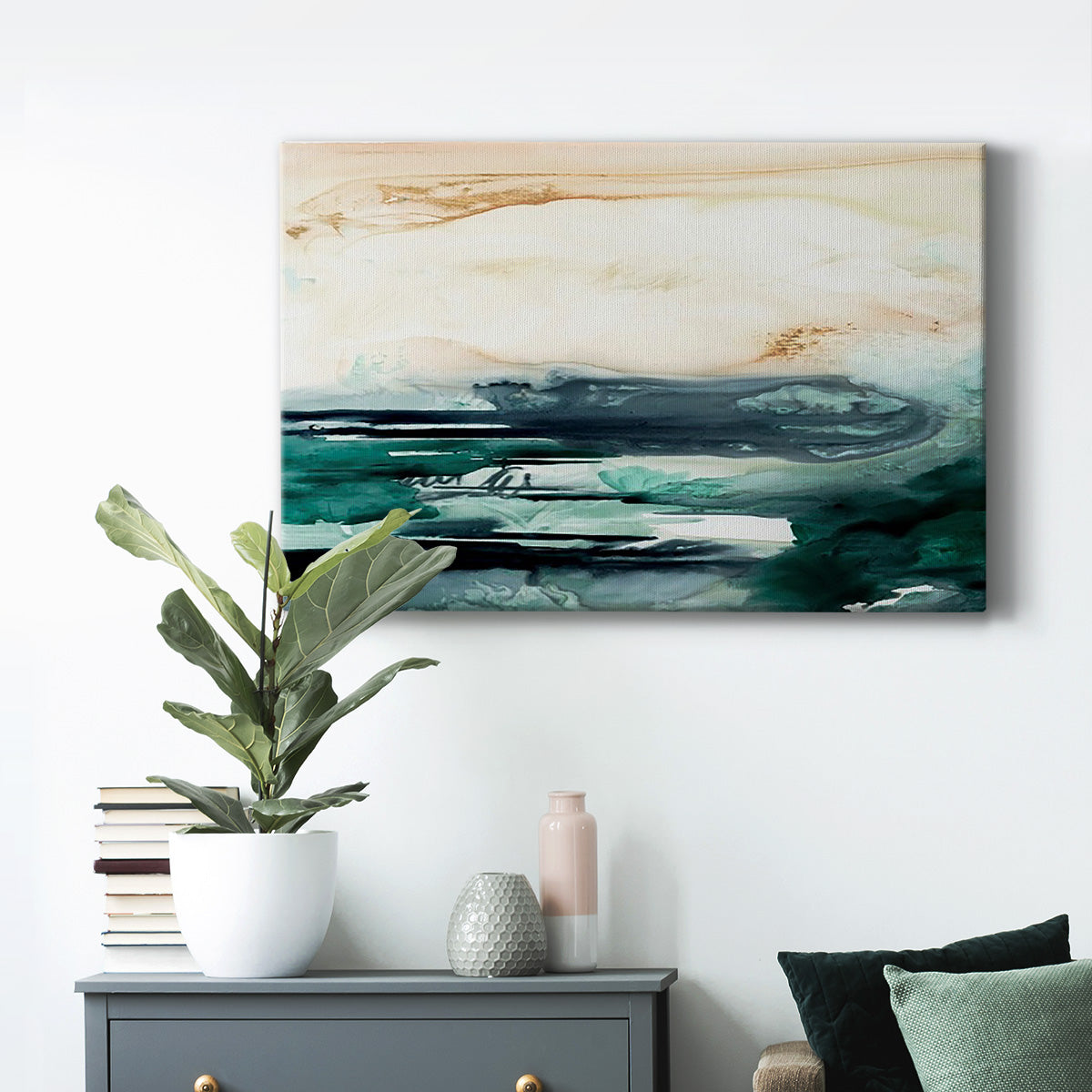 Sea Foam Flow II Premium Gallery Wrapped Canvas - Ready to Hang