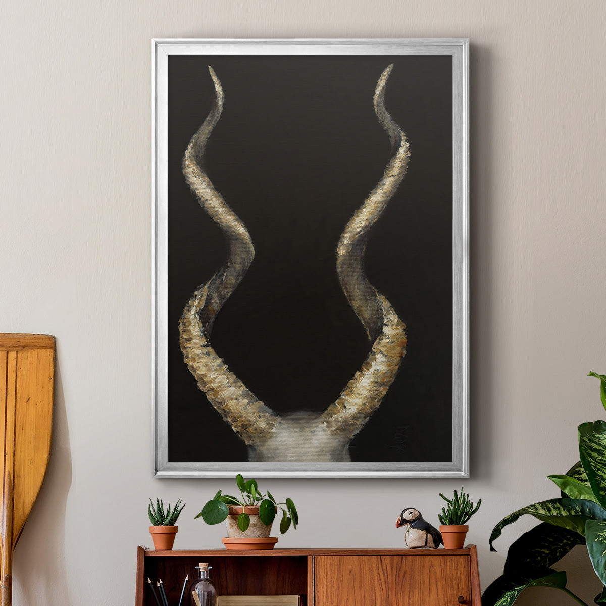 Spiral Antelope Horns Premium Framed Print - Ready to Hang