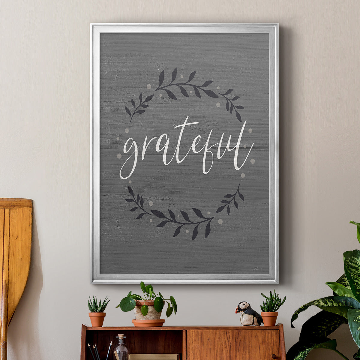 Grateful Wreath Premium Framed Print - Ready to Hang