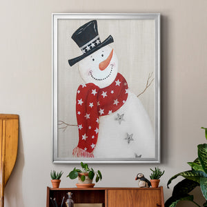 Festive Snowman I Premium Framed Print - Ready to Hang