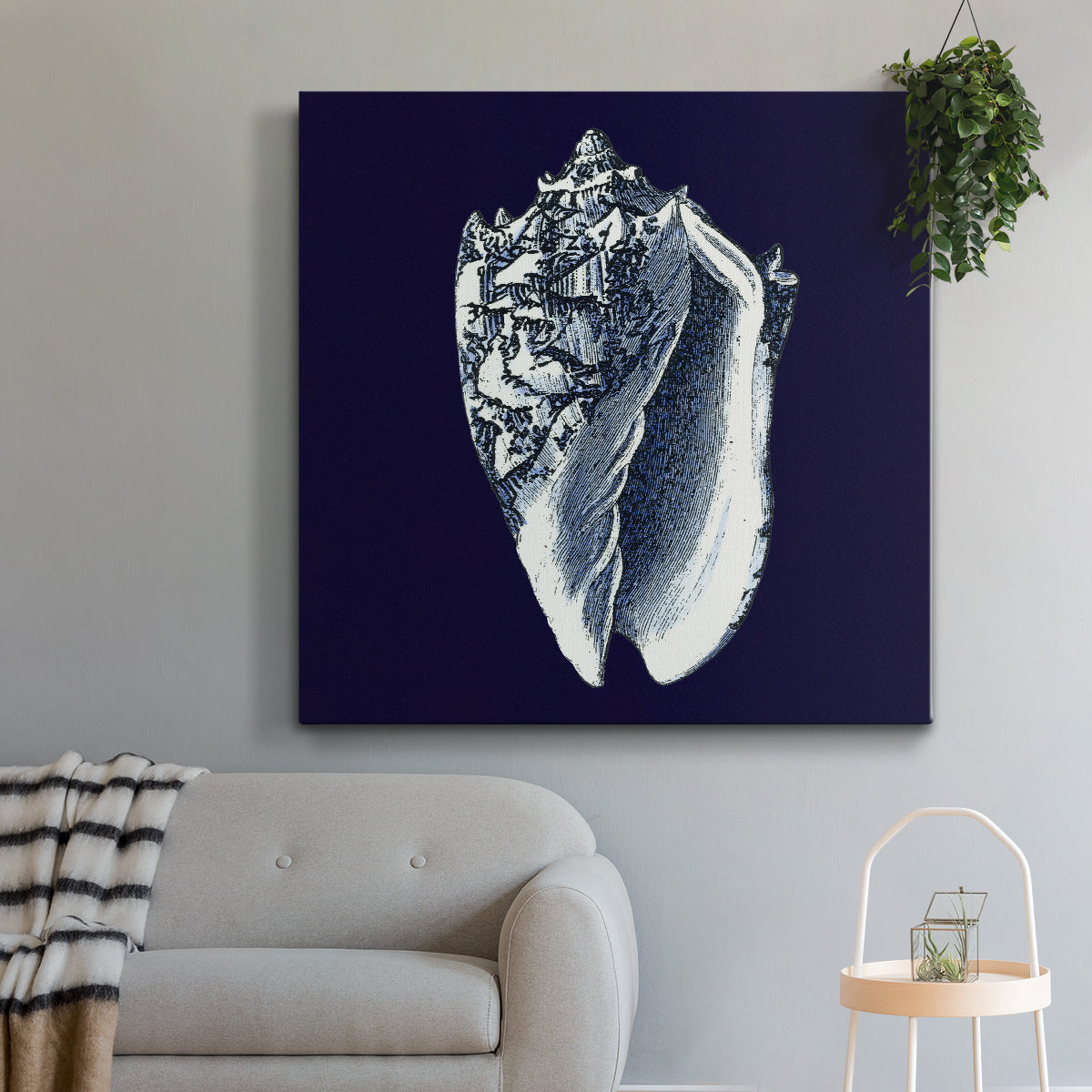 Indigo Shells II-Premium Gallery Wrapped Canvas - Ready to Hang