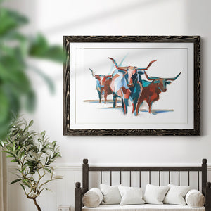 Modern Longhorns I-Premium Framed Print - Ready to Hang