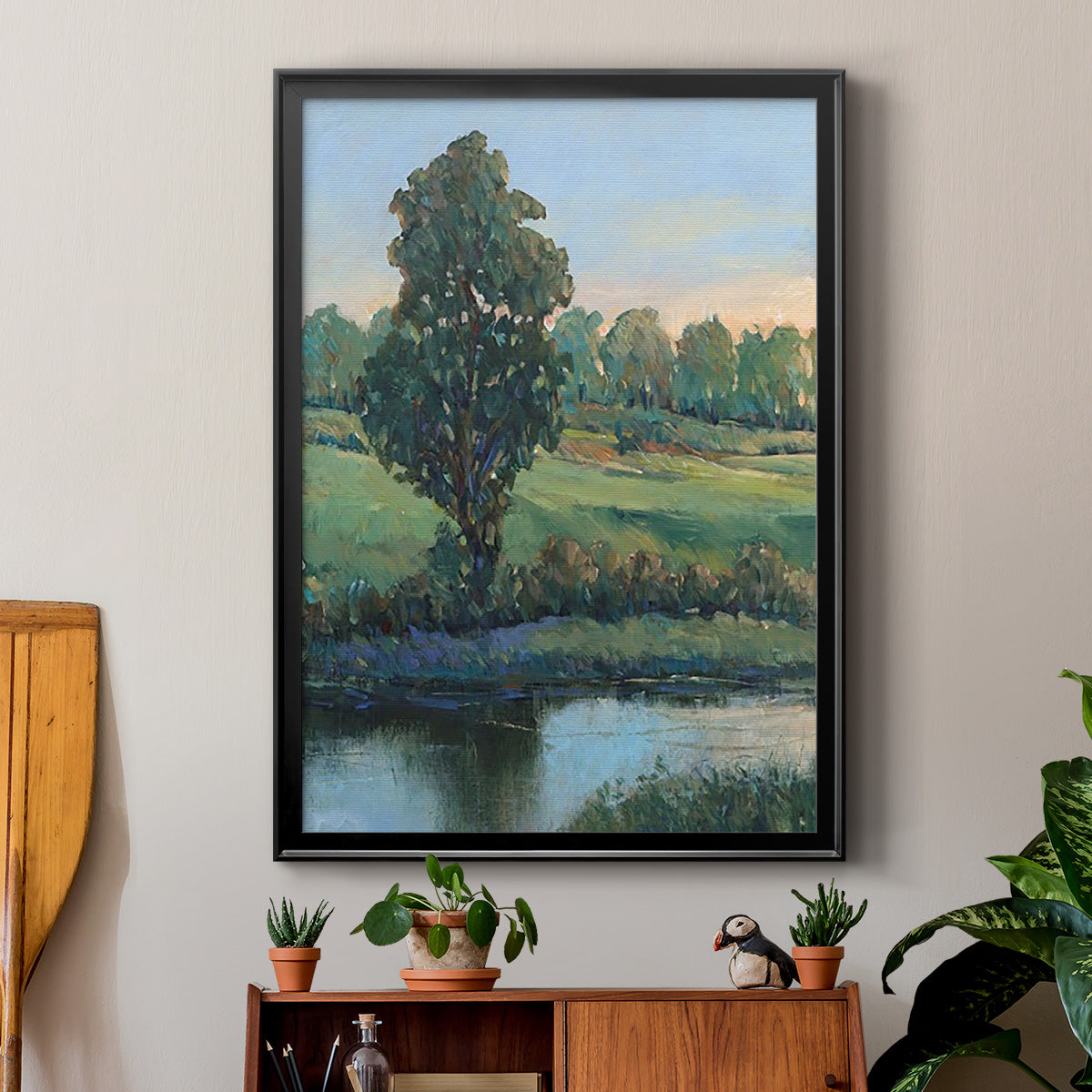 Tree by the Riverbank II Premium Framed Print - Ready to Hang